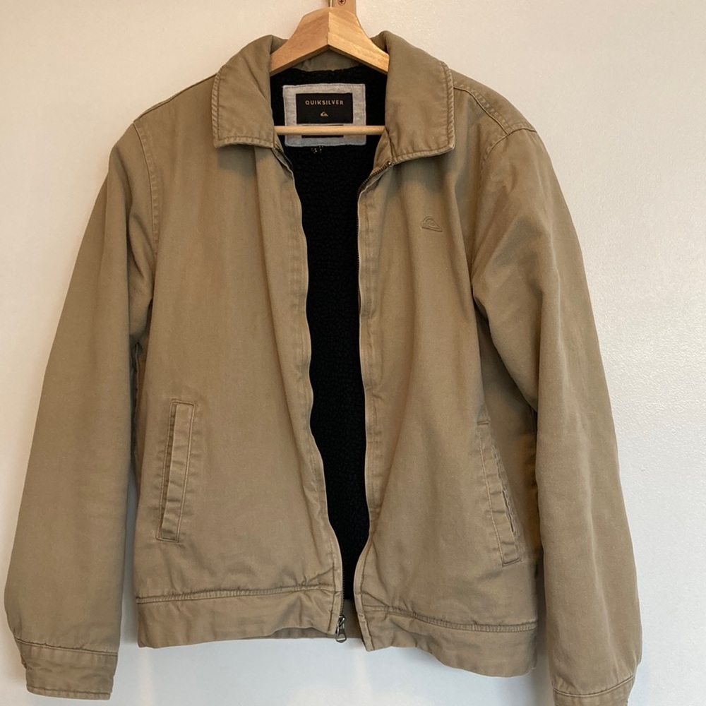 Quiksilver Tan jacket with black fleece lining